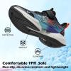 imageVITUOFLY Boys Sneakers Kids Running Shoes Girls Mesh Fitness Shoe Indoor Training Sneaker Lightweight Outdoor Sports Athletic Tennis Shoes for Little KidBig KidBlackOrangeBlue8222