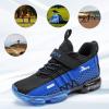 imageVITUOFLY Boys Sneakers Kids Running Shoes Girls Mesh Fitness Shoe Indoor Training Sneaker Lightweight Outdoor Sports Athletic Tennis Shoes for Little KidBig Kid8100blackBlue