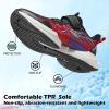 imageVITUOFLY Boys Sneakers Kids Running Shoes Girls Mesh Fitness Shoe Indoor Training Sneaker Lightweight Outdoor Sports Athletic Tennis Shoes for Little KidBig KidBlackRed8222