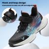 imageVITUOFLY Boys Sneakers Kids Running Shoes Girls Mesh Fitness Shoe Indoor Training Sneaker Lightweight Outdoor Sports Athletic Tennis Shoes for Little KidBig KidBlackOrangeBlue8222