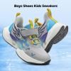 imageVITUOFLY Boys Sneakers Kids Running Shoes Girls Mesh Fitness Shoe Indoor Training Sneaker Lightweight Outdoor Sports Athletic Tennis Shoes for Little KidBig KidGreyBlue8222