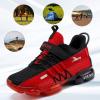 imageVITUOFLY Boys Sneakers Kids Running Shoes Girls Mesh Fitness Shoe Indoor Training Sneaker Lightweight Outdoor Sports Athletic Tennis Shoes for Little KidBig Kid8100black Red
