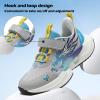 imageVITUOFLY Boys Sneakers Kids Running Shoes Girls Mesh Fitness Shoe Indoor Training Sneaker Lightweight Outdoor Sports Athletic Tennis Shoes for Little KidBig KidGreyBlue8222