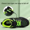imageVITUOFLY Boys Sneakers Kids Running Shoes Girls Mesh Fitness Shoe Indoor Training Sneaker Lightweight Outdoor Sports Athletic Tennis Shoes for Little KidBig KidBlack Green8139