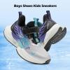 imageVITUOFLY Boys Sneakers Kids Running Shoes Girls Mesh Fitness Shoe Indoor Training Sneaker Lightweight Outdoor Sports Athletic Tennis Shoes for Little KidBig KidGreyBlackBlue8222