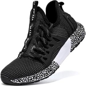 imageVITUOFLY Boys Sneakers Kids Running Shoes Girls Mesh Fitness Shoe Indoor Training Sneaker Lightweight Outdoor Sports Athletic Tennis Shoes for Little KidBig Kid821black