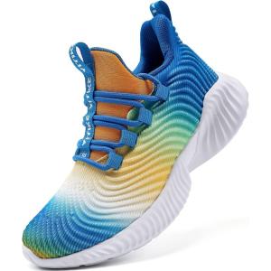 imageVITUOFLY Boys Sneakers Kids Running Shoes Girls Mesh Fitness Shoe Indoor Training Sneaker Lightweight Outdoor Sports Athletic Tennis Shoes for Little KidBig Kid8091colorfue Blue