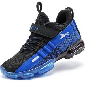 imageVITUOFLY Boys Sneakers Kids Running Shoes Girls Mesh Fitness Shoe Indoor Training Sneaker Lightweight Outdoor Sports Athletic Tennis Shoes for Little KidBig Kid8100blackBlue