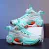 imageVITUOFLY Kids Basketball Shoes Boys Air Cushion Sneakers Girls Mid Top School Training Shoes NonSlip Outdoor Sports Shoes Comfortable Boys Running Shoes Durable Little KidBig KidGreen806