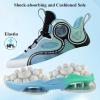 imageVITUOFLY Kids Basketball Shoes Boys Air Cushion Sneakers Girls Mid Top School Training Shoes NonSlip Outdoor Sports Shoes Comfortable Boys Running Shoes Durable Little KidBig KidBlueGreen8235
