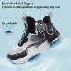 imageVITUOFLY Kids Basketball Shoes Boys Air Cushion Sneakers Girls Mid Top School Training Shoes NonSlip Outdoor Sports Shoes Comfortable Boys Running Shoes Durable Little KidBig KidWhiteBlack8235