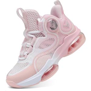 imageVITUOFLY Kids Basketball Shoes Boys Air Cushion Sneakers Girls Mid Top School Training Shoes NonSlip Outdoor Sports Shoes Comfortable Boys Running Shoes Durable Little KidBig KidPink8235