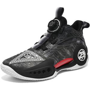 imageVITUOFLY Kids Basketball Shoes Boys Air Cushion Sneakers Girls Mid Top School Training Shoes NonSlip Outdoor Sports Shoes Comfortable Boys Running Shoes Durable Little KidBig KidBlack399