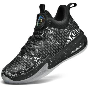 imageWETIKE Boys Girls Shoes  Kids Sneakers for Running Basketball ampamp Tennis  NonSlipBlackf28