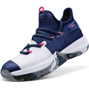 imageWETIKE Boys Girls Shoes  Kids Sneakers for Running Basketball ampamp Tennis  NonSlipVibrant Blue White