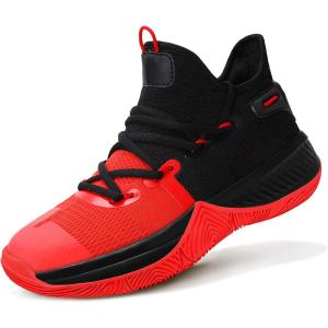imageWETIKE Boys Girls Shoes  Kids Sneakers for Running Basketball ampamp Tennis  NonSlipVibrant Red