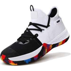 imageWETIKE Boys Girls Shoes  Kids Sneakers for Running Basketball ampamp Tennis  NonSlipVibrant White
