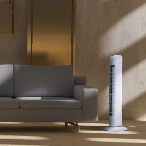 Comfort Zone 29" Oscillating Tower Fan, 3-Speed, with Sturdy Base, Ideal for Home, Bedroom &amp; Office, CZTF290WT