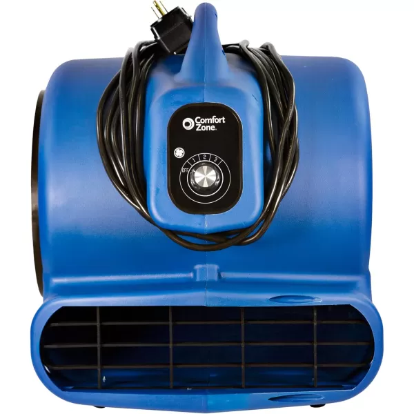 Comfort Zone CZBC121T 1/2HP High Velocity Air Mover, 3-Speeds, Timer, Adjustable Angles, Blue