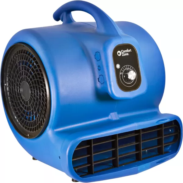 Comfort Zone CZBC121T 1/2HP High Velocity Air Mover, 3-Speeds, Timer, Adjustable Angles, Blue