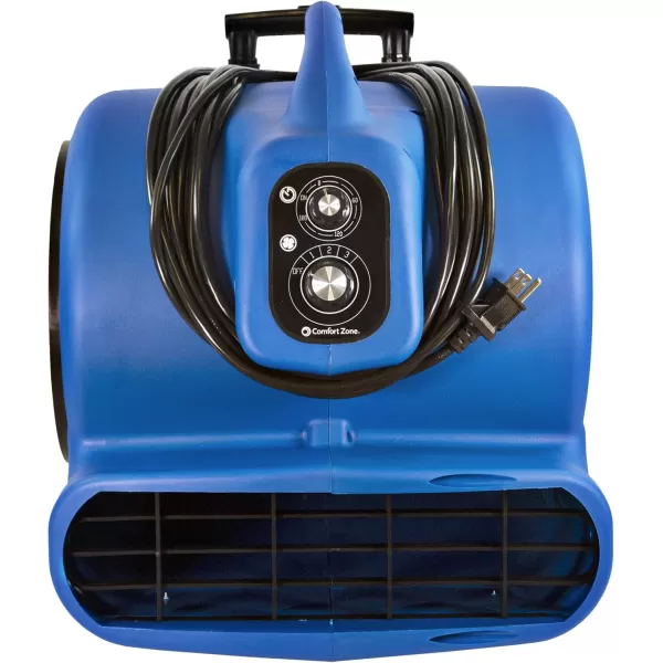 Comfort Zone CZBC121T 1/2HP High Velocity Air Mover, 3-Speeds, Timer, Adjustable Angles, Blue