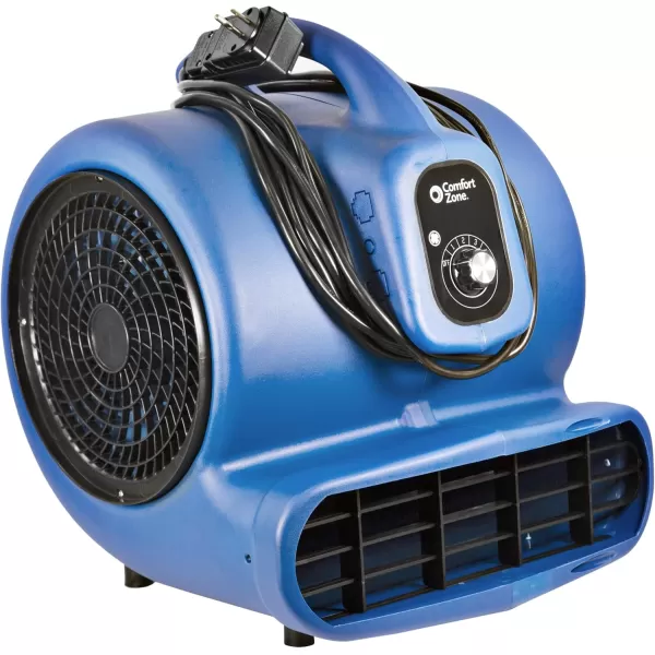 Comfort Zone CZBC121T 1/2HP High Velocity Air Mover, 3-Speeds, Timer, Adjustable Angles, Blue