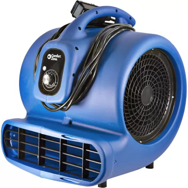 Comfort Zone CZBC121T 1/2HP High Velocity Air Mover, 3-Speeds, Timer, Adjustable Angles, Blue