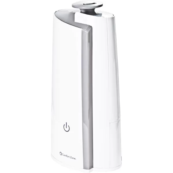 Comfort Zone CZHD50 0.3-Gallon/1.3 Liter Ultrasonic Mini Tower Humidifier, Top-Fill with Digital Controls, White