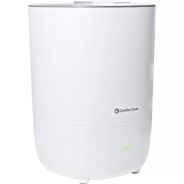 Comfort Zone CZHD55 0.9-Gallon/3.5-Liter Ultrasonic Humidifier with Top Fill Tank, Built-in Aromatherapy Tray, and Color Coded Controls, White