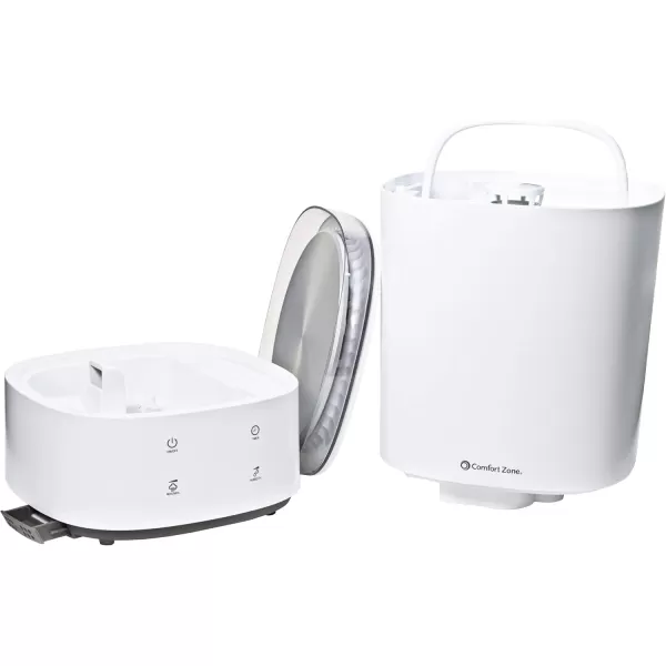 Comfort Zone CZHD60 1.5-Gallon/5.5-Liter Ultrasonic Humidifier with Top Fill Tank, Built-in Aromatherapy Tray, and Illuminated Touch Controls, White
