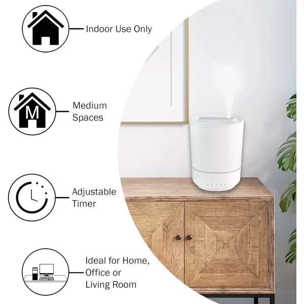 Comfort Zone CZHD65 Top Fill Digital Humidifier w/WiFi. Whisper-Quiet Operation, 1.2 Gal. capacity, Safety auto shut-off, Filter-Free Design, 6 hours  and 25 hours of operation .