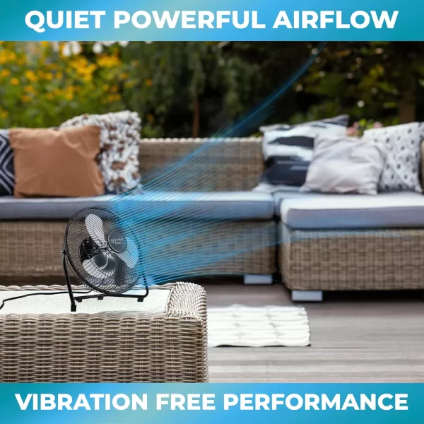 Comfort Zone Cradle Floor Fan, 9 inch, 3 Speed, Electric, 180 Degree Adjustable Tilt, All Metal, Carry Handle, Rubber Feet, Table Fan, Airflow 12.57 ft/sec, Ideal for Home, Bedroom &amp; Office, CZHV9B
