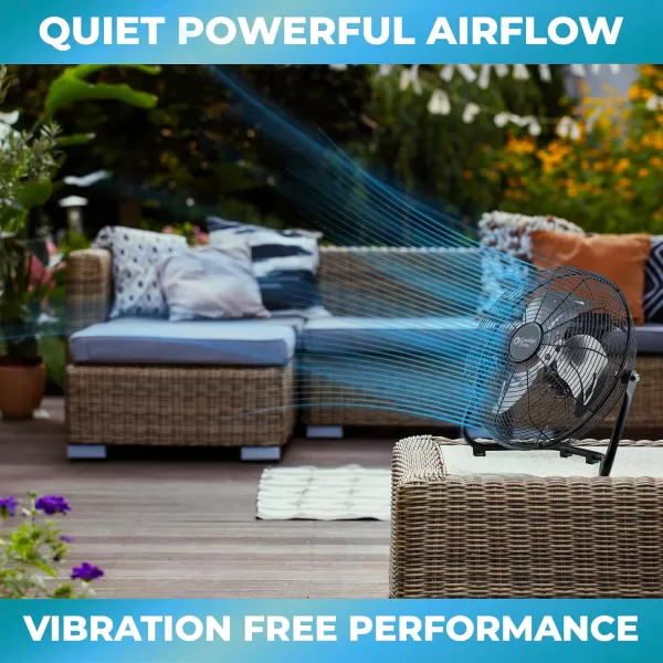 Comfort Zone Cradle Floor Fan, 9 inch, 3 Speed, Electric, 180 Degree Adjustable Tilt, All Metal, Carry Handle, Rubber Feet, Table Fan, Airflow 12.57 ft/sec, Ideal for Home, Bedroom &amp; Office, CZHV9B