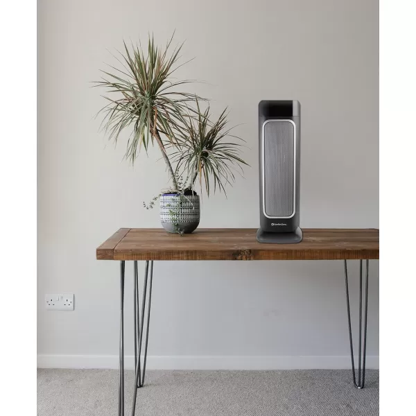 Comfort Zone Electric 24" Oscillating Digital Tower Space Heater with Full Function Remote, Adjustable Thermostat, and Overheat Protection, Ideal for Home, Bedroom, &amp; Office, 1,500W, CZ523RBK
