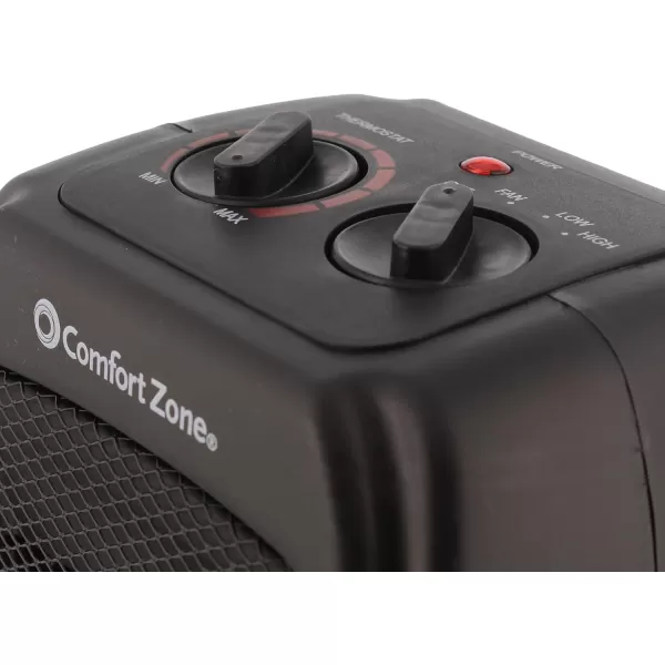 Comfort Zone Electric Ceramic Portable Space Heater with Thermostat and Fan, Built-in Overheat Sensor, and Safety Tip-Over Switch, Ideal for Home, Bedroom, &amp; Office, 1,500W, CZ442