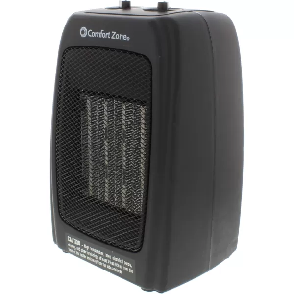 Comfort Zone Electric Ceramic Portable Space Heater with Thermostat and Fan, Built-in Overheat Sensor, and Safety Tip-Over Switch, Ideal for Home, Bedroom, &amp; Office, 1,500W, CZ442