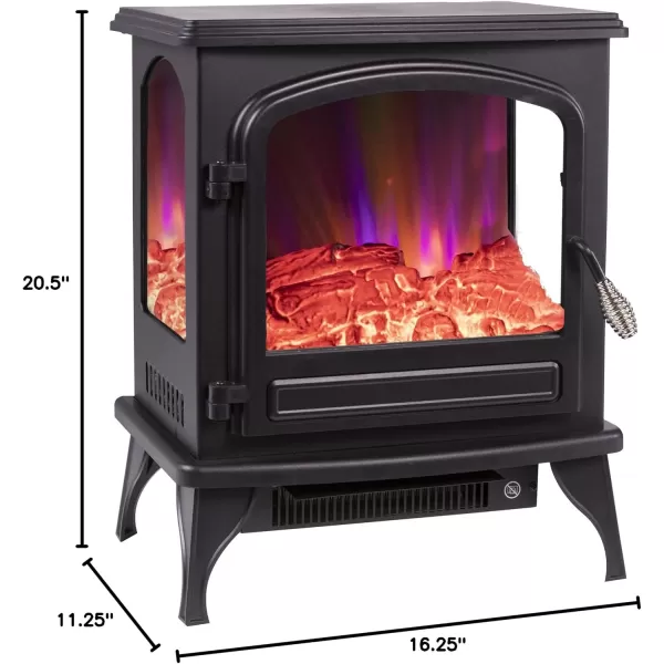 Comfort Zone Electric Fireplace Space Heater Furnace, LED Simulated Flame &amp; Bed of Burning Embers, Stay Cool Housing, Overheat Sensor, Tip-Over Switch, Ideal for Home, Bedroom, &amp; Office, 1,500W, CZFP6