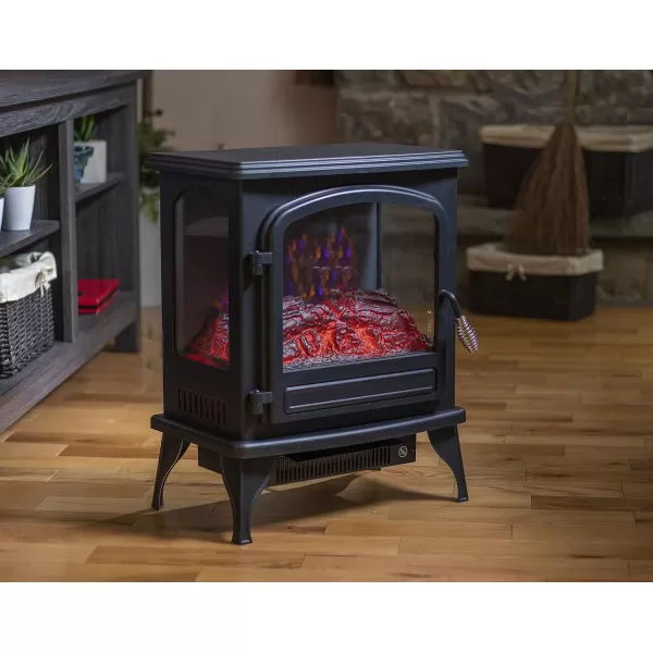 Comfort Zone Electric Fireplace Space Heater Furnace, LED Simulated Flame &amp; Bed of Burning Embers, Stay Cool Housing, Overheat Sensor, Tip-Over Switch, Ideal for Home, Bedroom, &amp; Office, 1,500W, CZFP6