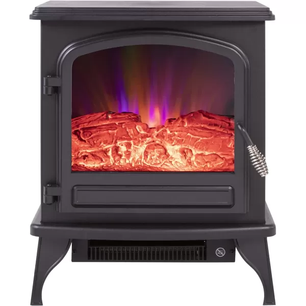 Comfort Zone Electric Fireplace Space Heater Furnace, LED Simulated Flame &amp; Bed of Burning Embers, Stay Cool Housing, Overheat Sensor, Tip-Over Switch, Ideal for Home, Bedroom, &amp; Office, 1,500W, CZFP6