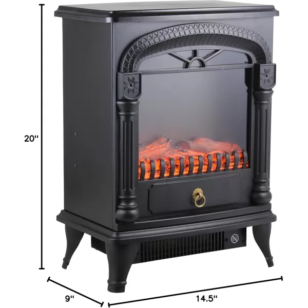 Comfort Zone Electric Fireplace Space Heater, Traditional Warm Stove Style, Realistic 3D Flame Effect, Adjustable Thermostat, &amp; Overheat Protection, Ideal for Home, Bedroom, &amp; Office, 1,500W, CZFP4