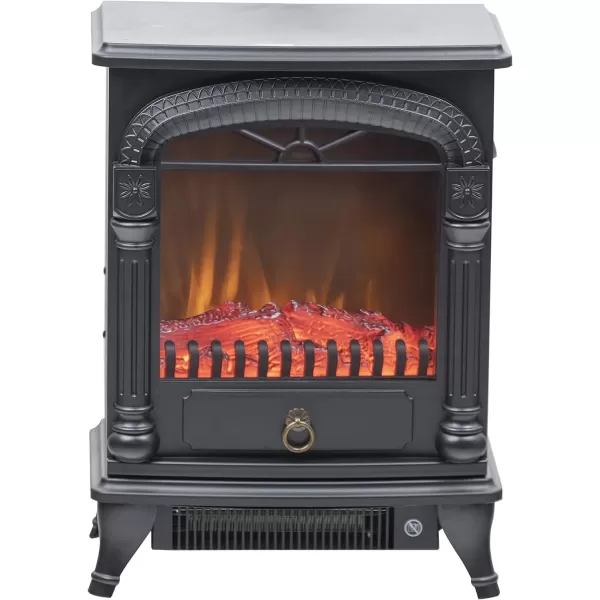 Comfort Zone Electric Fireplace Space Heater, Traditional Warm Stove Style, Realistic 3D Flame Effect, Adjustable Thermostat, &amp; Overheat Protection, Ideal for Home, Bedroom, &amp; Office, 1,500W, CZFP4