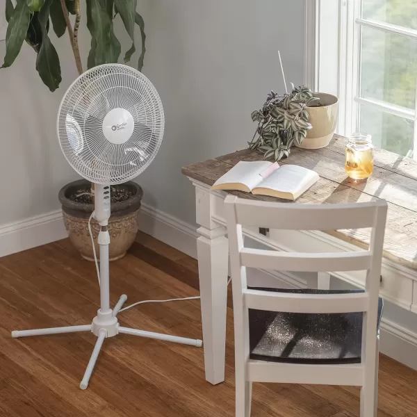 Comfort Zone Electric Oscillating Pedestal Fan, Stand Fan, 16 inch, 3 Speed, 90 Degree Oscillating Head, Adjustable Height and Tilt, Airflow 7.48 ft/sec, Ideal for Home, Bedroom &amp; Office, CZST161BTE