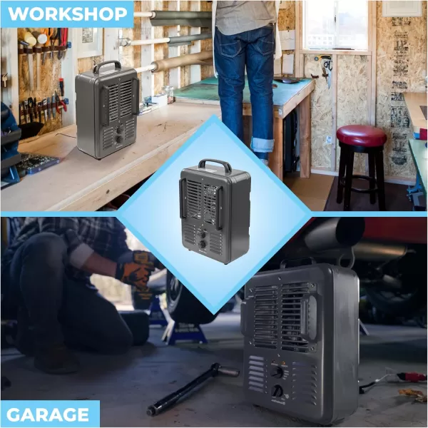 Comfort Zone Electric Portable Milkhouse Style Utility Space Heater with Adjustable Thermostat, Overheat Protection, and Safety Tip-Over Switch, Ideal for Garage or Greenhouse, 1,500W, CZ798