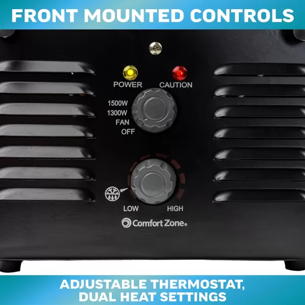 Comfort Zone Electric Portable Milkhouse Style Utility Space Heater with Adjustable Thermostat, Overheat Protection, and Safety Tip-Over Switch, Ideal for Garage or Greenhouse, 1,500W, CZ798