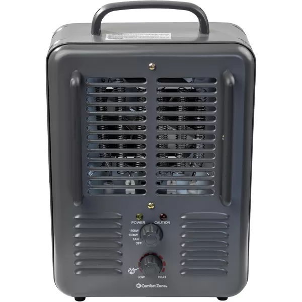 Comfort Zone Electric Portable Milkhouse Style Utility Space Heater with Adjustable Thermostat, Overheat Protection, and Safety Tip-Over Switch, Ideal for Garage or Greenhouse, 1,500W, CZ798