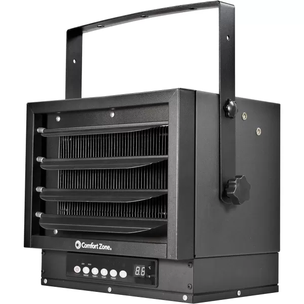 Comfort Zone Hard-Wired Ceiling Mount Garage Space Heater with Remote, 7,500 Watt, 240 Volt, Fan-Forced, Overheat Protection, Digital Thermostat, 12-Hour Timer, Ideal for Garage &amp; Workshop, CZ230ER