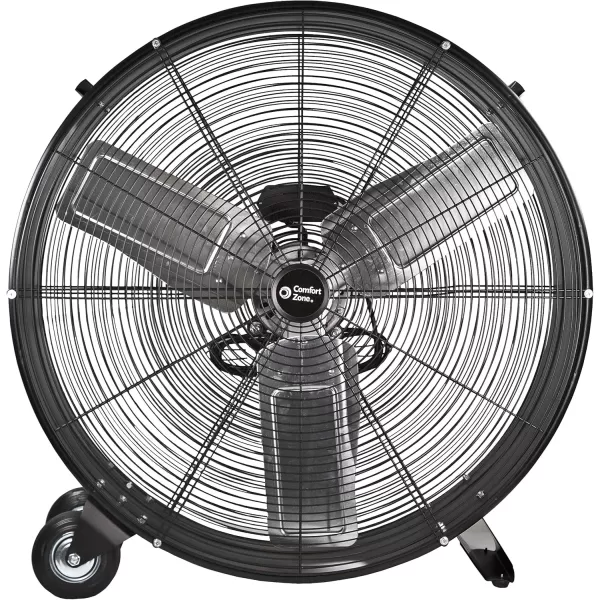 Comfort Zone High-Velocity Industrial Drum Fan, 42 inch, 2 Speed, Metal Construction, Easy Grab Handle, Individually Balanced Blades, Ideal for Garage, Workshop or Warehouse, CZMC42