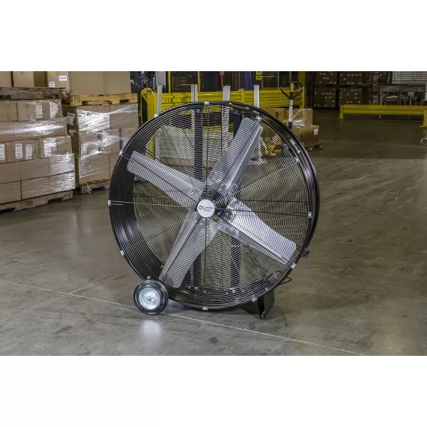 Comfort Zone High-Velocity Industrial Drum Fan, 42 inch, 2 Speed, Metal Construction, Easy Grab Handle, Individually Balanced Blades, Ideal for Garage, Workshop or Warehouse, CZMC42