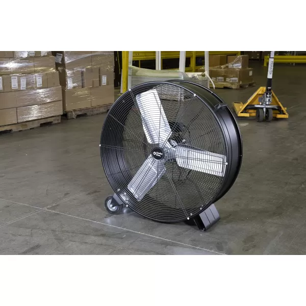 Comfort Zone High-Velocity Industrial Drum Fan, 42 inch, 2 Speed, Metal Construction, Easy Grab Handle, Individually Balanced Blades, Ideal for Garage, Workshop or Warehouse, CZMC42