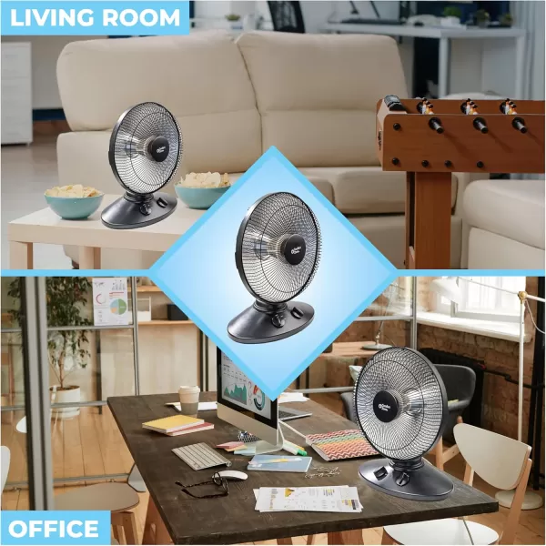 Comfort Zone Indoor Dish Space Heater with 70-degree Oscillation, Parabolic, Radiant, Electric, Adjustable Tilt, Tip Over Switch &amp; Overheat Protection Sensor, Ideal for Garage, Workshop, 1,000W, CZ998